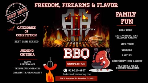 🔥 2nd Amendment Armory’s End of Summer BBQ Bash & Local Cook-Off – July 26! 🔥