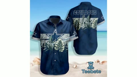 Summer Dallas Cowboys Monstera Leaf Blue Cotton Hawaiian Shirts