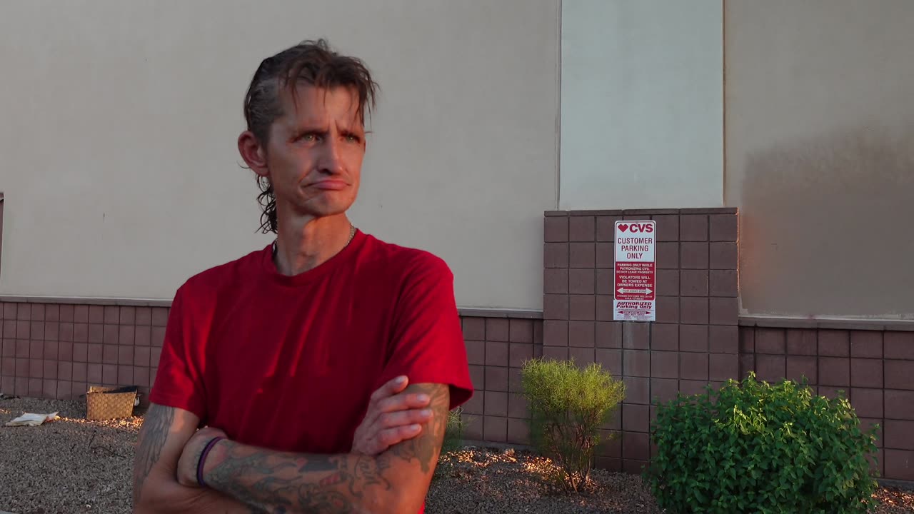 Richard- 48- Says "I like being homeless, I have no bills & no responsibilities, I lie Being free."