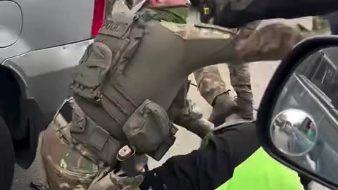 ICE Protester Learns It's Not a Good Idea to Try to Slam a Car Door on a DHS Officer