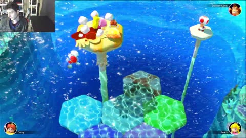 Mario Party Superstars Mushroom Mix-Up Minigame Gameplay Session #5 - Mario VS Peach On Master Level
