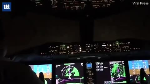 Terrifying moment lightning strikes plane as it prepares for landing