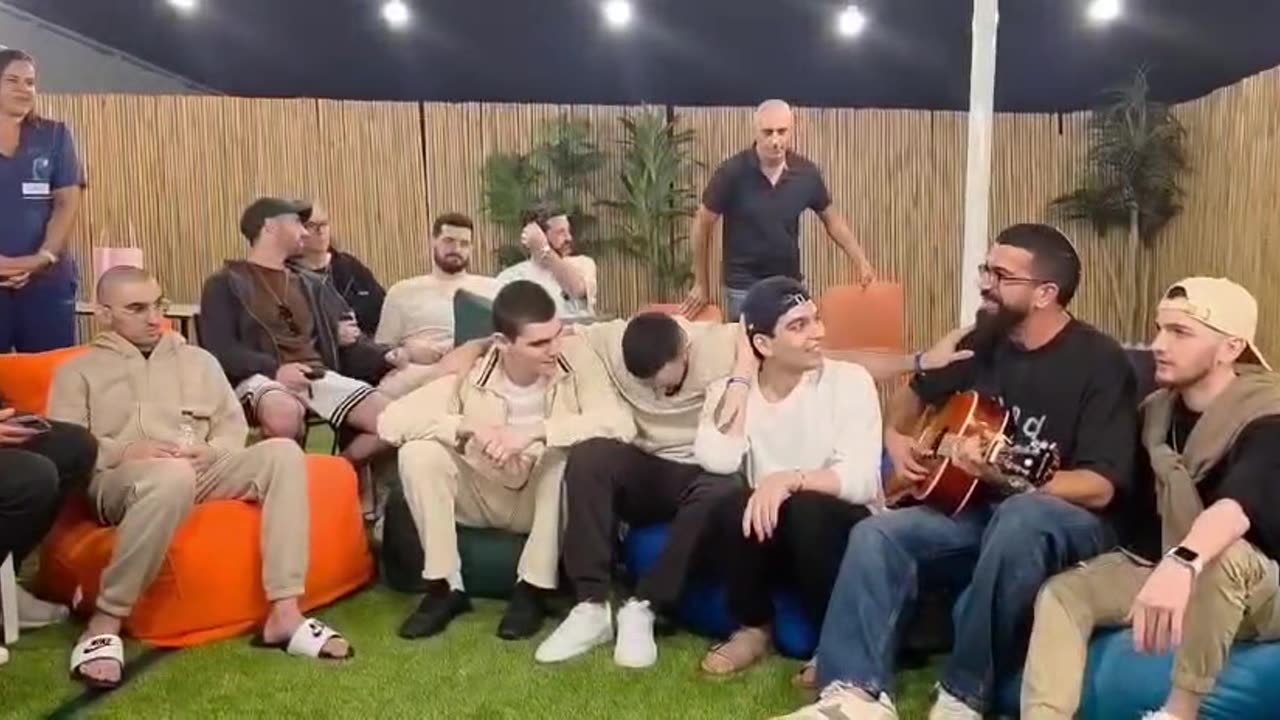 All of them in the video are released hostages. Singing with a famous Israeli singer.