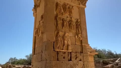 The ancient city of Leptis Magna in Roman Africa...