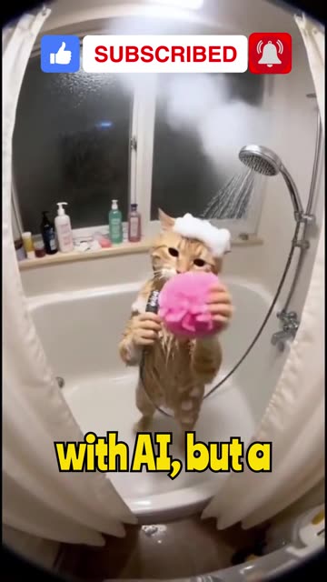 Cat Sings In The Shower! #cat #viral