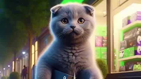 Grey Kitten Gets into Big Trouble at Midnight_ 🌕❗(720P_HD)