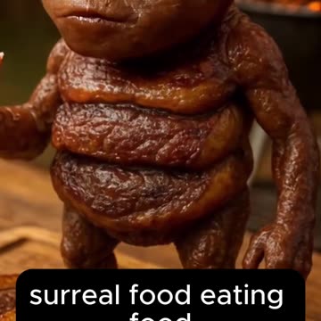 surreal food eating food