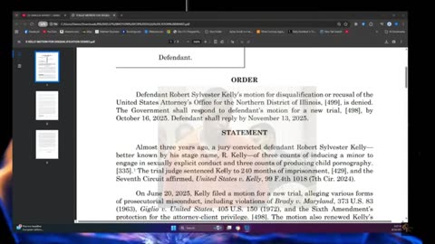 R KELLY MOTION TO DISQUALIFY ENTIRE PROSECUTORS OFFICE DENIED
