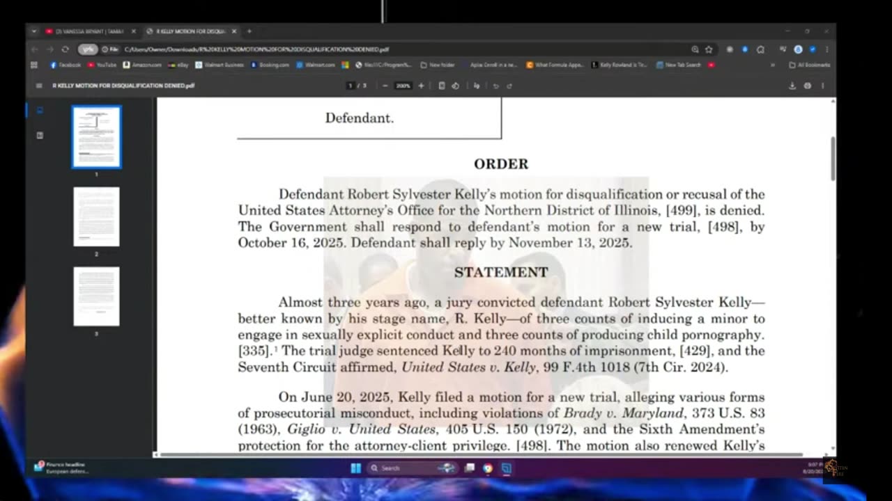 R KELLY MOTION TO DISQUALIFY ENTIRE PROSECUTORS OFFICE DENIED