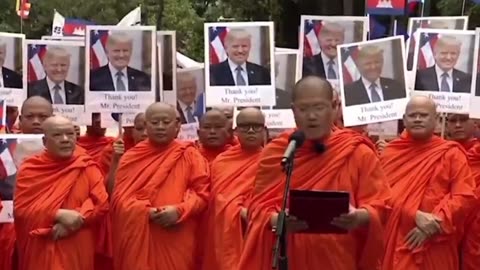 Cambodian monks thank Trump for brokering peace with Thailand