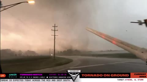 Large tornado on the ground west of Madison, Alabama