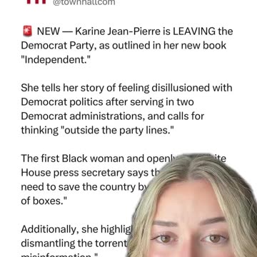 Karine Jean-Pierre LEAVES the Democrats and EXPOSES the CHAOS in the Biden White House!