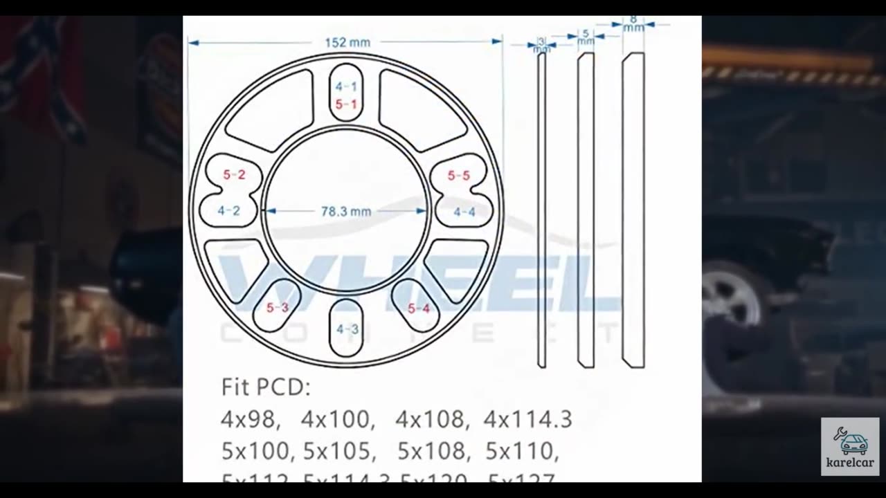 WHEEL CONNECT Universal Wheel Spacer,8mm Thickness(5/16inch),Fit Bolt Pattern 4