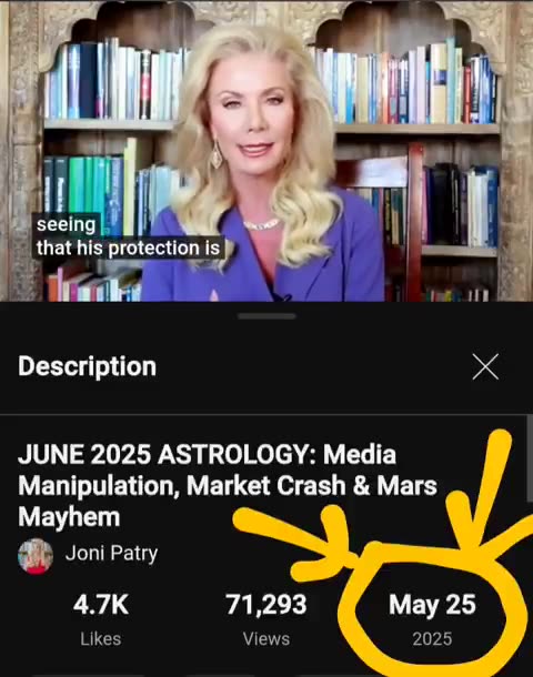 On 5/25/25 Joni Patry predicted Trump & 🇺🇸 people beware of chaos & violence inJune-July 2025