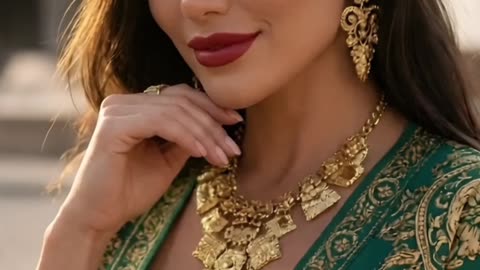 Can you believe this gold set isn't royal? Wait till you see it up close! #goldjewelry #luxurylook