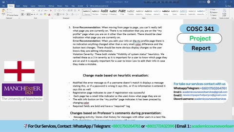 Client Work (Project ) |COSC 341 Human-Computer Interaction & UI/UX Design|University of Manchester
