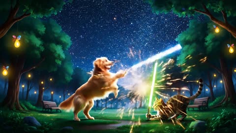 Epic Lightsaber Battle: Dog vs Cat | The Fur Awakens! 😂🐶🐱💥