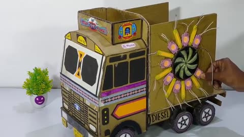 DIY Mini Dj Truck Navratri Durga Pooja Dj loading At-home | Cardboard Mini Dj