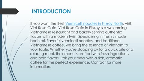 Best Vermicelli noodles in Fitzroy North