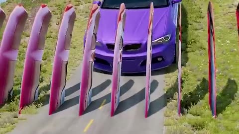 From Tiny to Giant Cars vs Deadly Spikes 🚗🔥 | BeamNG Drive