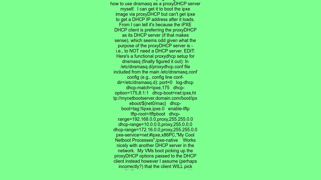 Can ISC DHCPD operate as a Proxy DHCP server for PXE boot