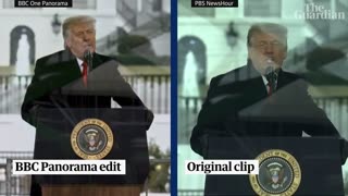 Side-by-side comparison of BBC-edited Trump speech from day of Capitol attack with original