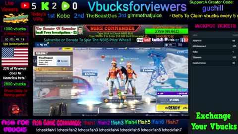 Play Word Game For VBucks! 🎉3,500+ Vbucks Giveaway Daily! / Will Make Our Own Fishing Game! :)