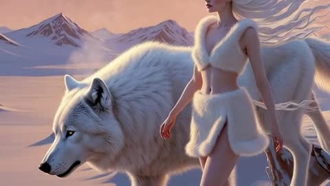 Winter’s Daughter and the White Spirit Wolf, AI Video 2
