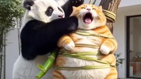 Cat and panda