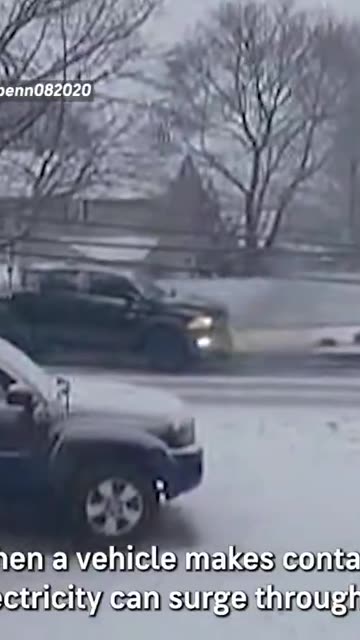 Here's why you should never drive over power lines.