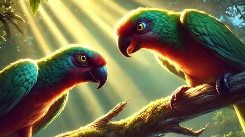A beautiful love story is parrot