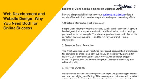 How Special Finishes Enhance Business Card Design: A Comprehensive Guide-Subraa