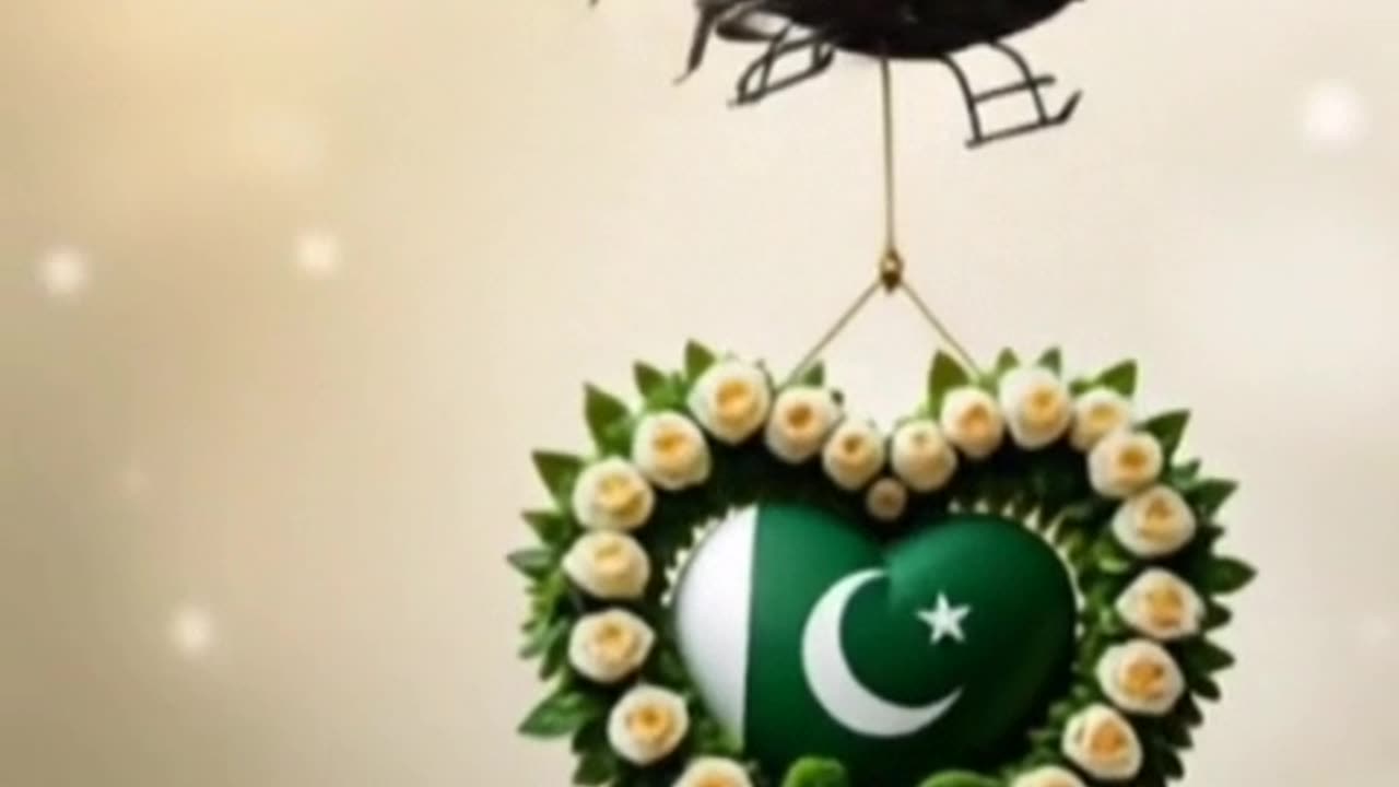 "Pakistan Zindabad | Animated Flag & Wreath Helicopter Ad"