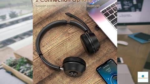 (Upgraded Version) Wireless Headset, Bluetooth Headset with Noise Cancelling Microphone, B