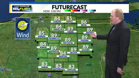 Tracking showers in southern areas into Sunday night