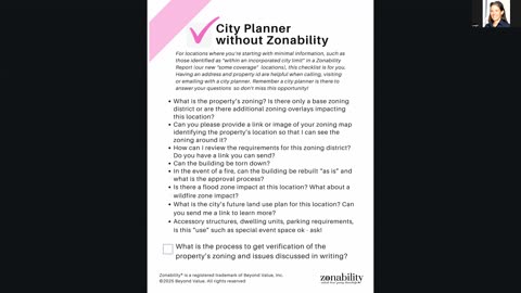 Zonability Checklist - for "pink" locations