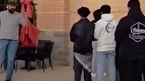 American patriot see Muslims praying to Allah in streets of Texas. Do you agree with him