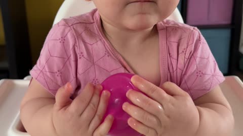 Baby Kayla Playing With Her Bottle | Cute Water Discovery