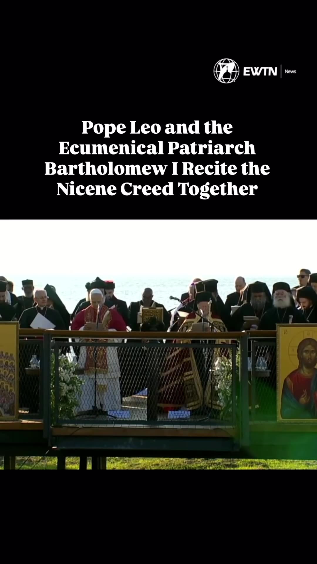 Ereticii Ecumenistii Bartholomeu,Leo,Theodor,Tawadros,monofiziti,vaticanisti spun Crezul impreuna