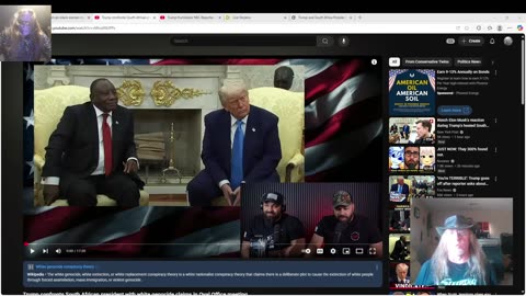 I react, Conservative twins, Clinton Jaws react to Trump and South Africa president conference today