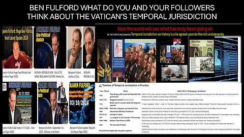 BEN FULFORD WHAT DO YOU/YOUR FOLLOWERS THINK ABOUT THE US GENERALS ENFORCING TEMPORAL JURISDICTION