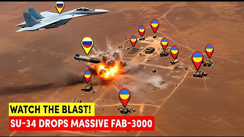 Su-34 Drops Massive FAB-3000 Precision Bomb Near NATO Trainers—Watch the Blast!