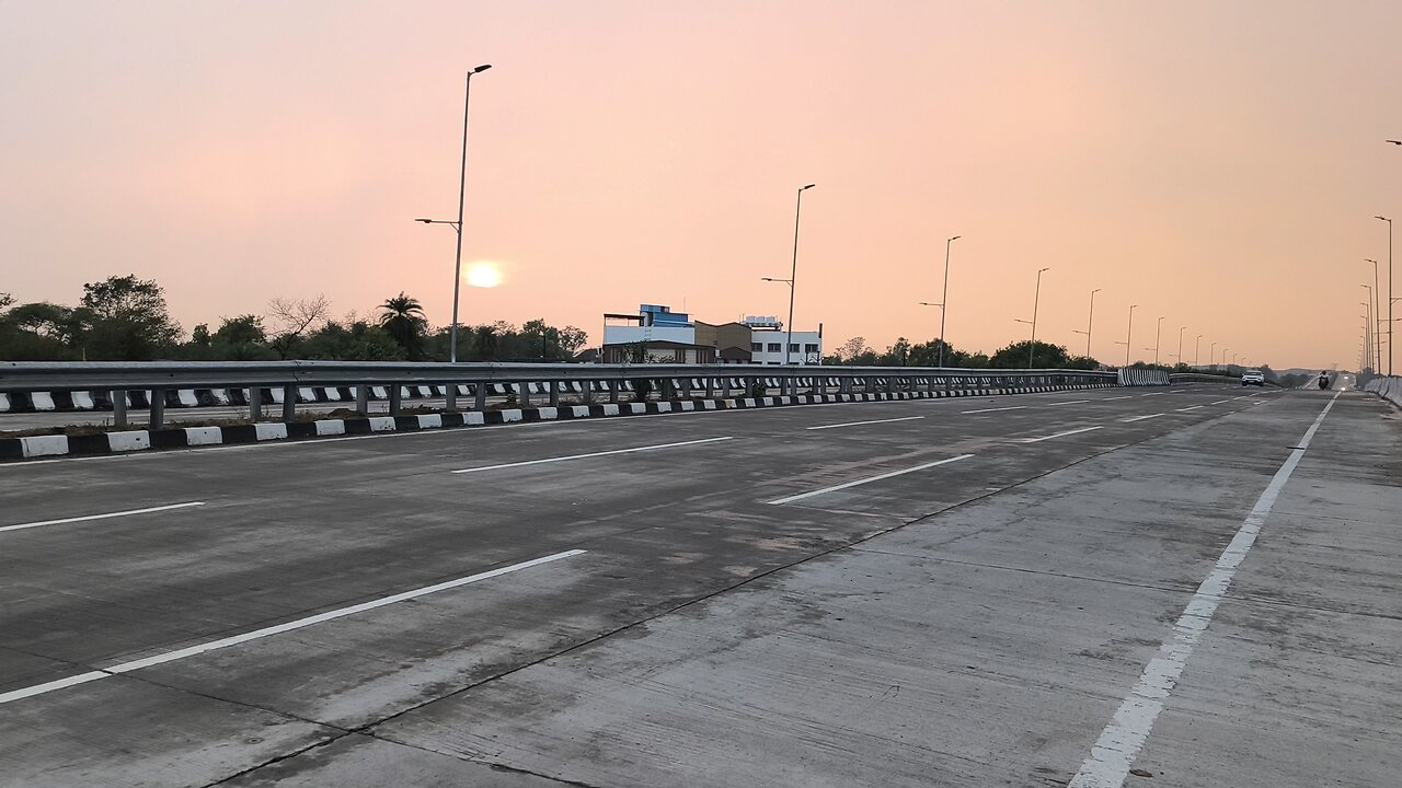 Beautiful sunset view on road...