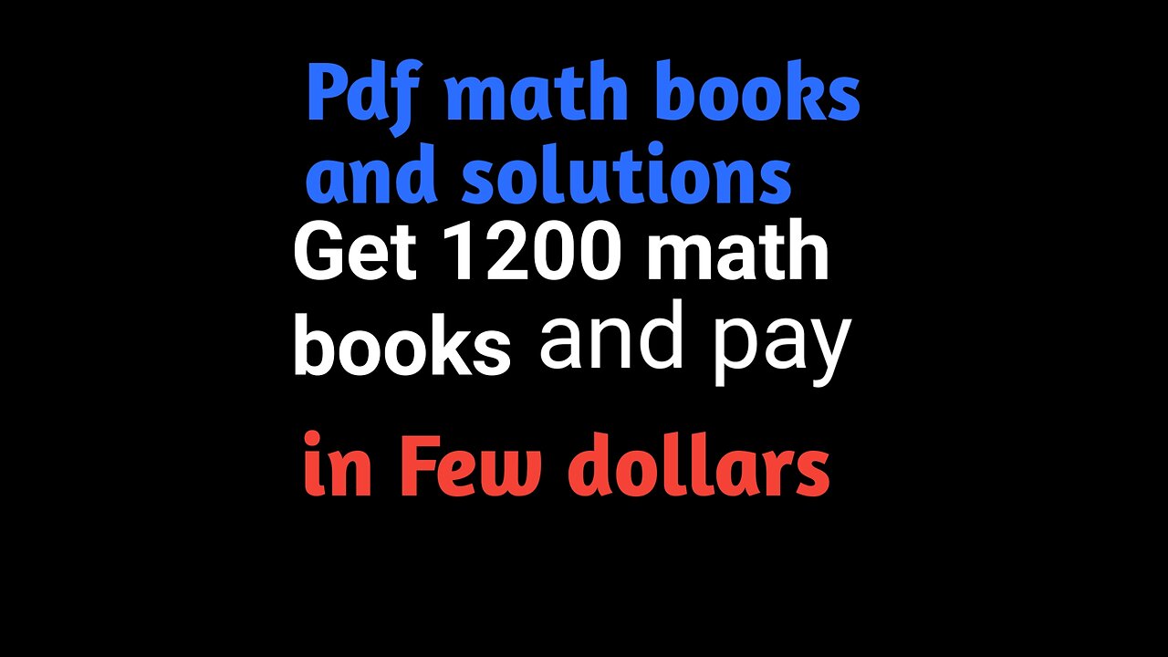 Get each mathematics book in just 2$