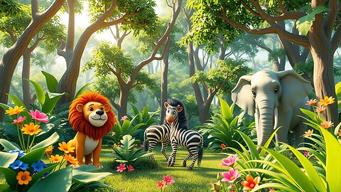 Animals Friends In the jungle | Kids Poem Rhymes | Poems For kids | Kids Poem Wisdom