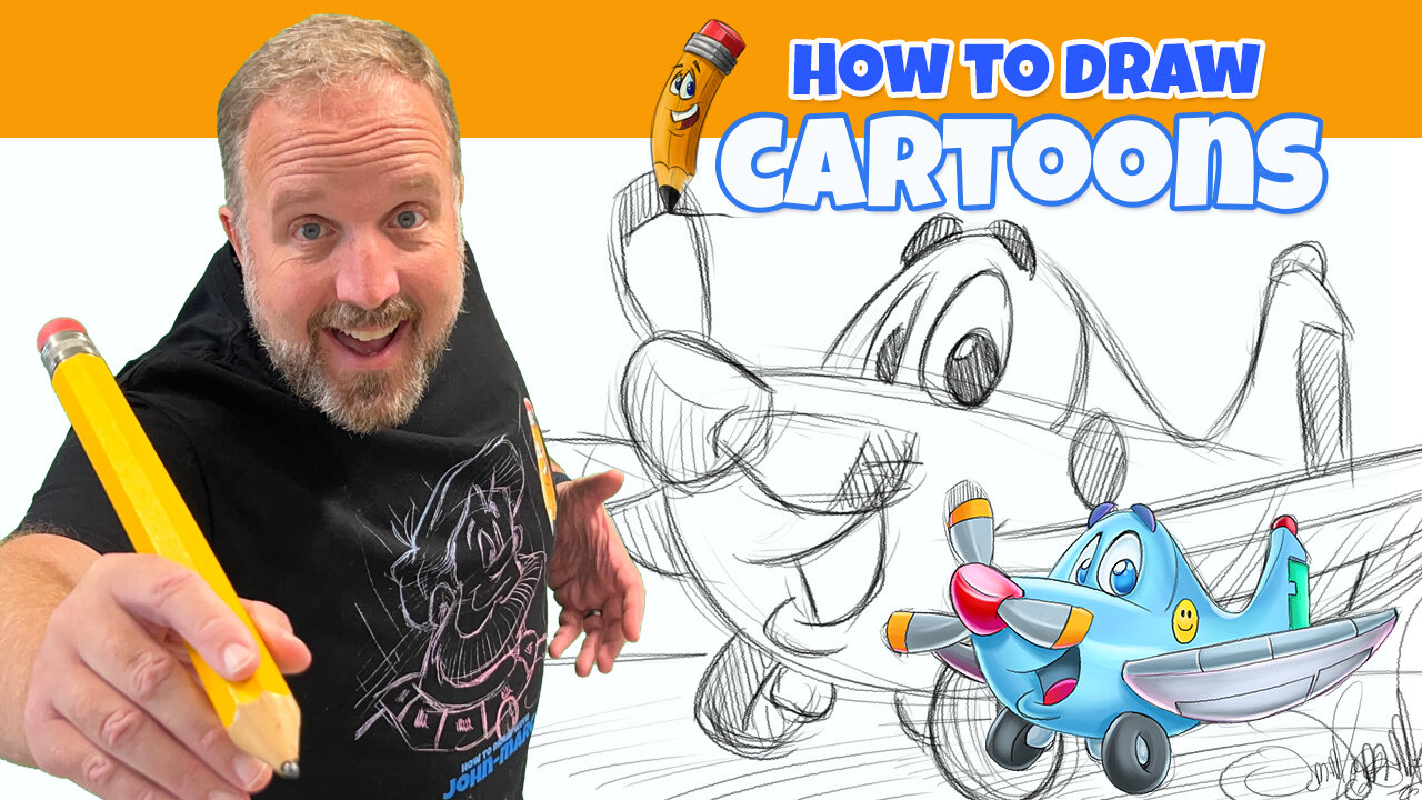 How to Draw a Simple Cartoon Airplane