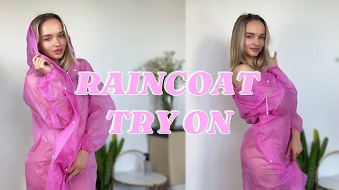 [4K USA] RAIN OR SHINE? I'M GOOD: TRANSPARENT RAINCOAT TRY-ON