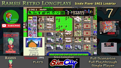 SimCity | SNES | 1991 | Scenario #3 Monster Attack | Retro Longplay | Episode 7 | It's KOOPZILLA!