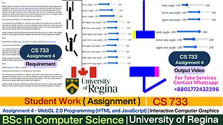 Client Work(Assignment )| CS 733 Assignment Output – WebGL 2.0 Canvas Rendering| HTML5 + JS| Regina