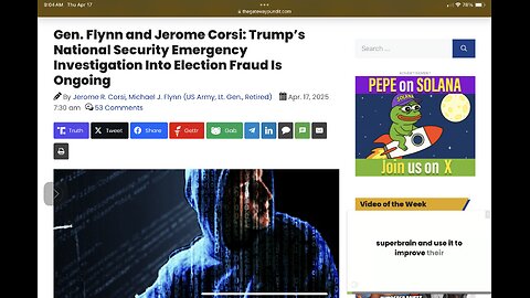 Gen. Flynn and Jerome Corsi: Trump’s National Security Emergency Investigation Into Election Fraud